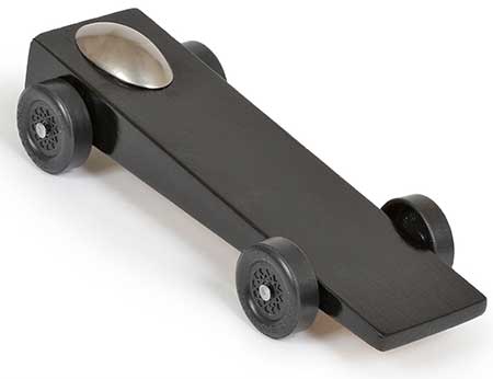 Black Wedge pinewood derby car